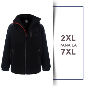 Geaca Impermeabila Negru - SOFT SHELL JACKET - 2XL 3XL 4XL 5XL 6XL 7XL