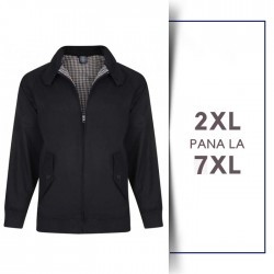 Geaca Casual Neagra - HARRINGTON BLACK JACKET - 2XL 3XL 4XL 5XL 6XL 7XL