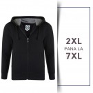 Hanorac Fleece Negru - HANORAC FLEECE ZIP THRU BLACK - 2XL 3XL 4XL 5XL 6XL 7XL