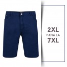 Bermude din bumbac Denim - BERMUDE COLOURED DENIM NAVY - 2XL 3XL 4XL 5XL 6XL 7XL