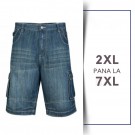 Bermude Blugi Denim - Denim Cargo Shorts - 2XL 3XL 4XL 5XL 6XL 7XL