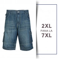Bermude Blugi Denim - Denim Cargo Shorts - 2XL 3XL 4XL 5XL 6XL 7XL