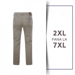 Pantaloni Chino Strech bej din bumbac regular - CHINO STRECH STONE REGULAR- 2XL 3XL 4XL 5XL 6XL 7XL