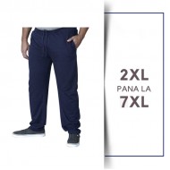 Pantaloni de trening din bumbac Navy - PANTALONI DE TRENING RORY Navy - 2XL 3XL 4XL 5XL 6XL 7XL-8XL
