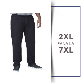 Pantaloni de trening din bumbac Negru - PANTALONI DE TRENING RORY Black - 2XL 3XL 4XL 5XL 6XL 7XL