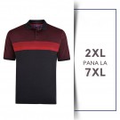 Tricou Polo din bumbac Burgundy - POLO DOBBY WEAVE BURGUNDY - 2XL 3XL 4XL 5XL 6XL 7XL