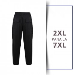 Pantaloni de Trening Cargo din bumbac Negru - PANTALONI TRENING CARGO BLACK - 2XL 3XL 4XL 5XL 6XL 7XL