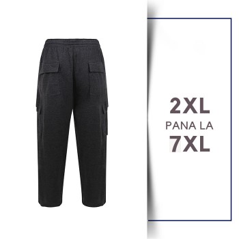 Pantaloni de Trening Cargo din bumbac Charcoal - PANTALONI TRENING CARGO CHARCOAL - 2XL 3XL 4XL 5XL 6XL 7XL