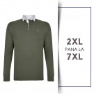Bluza cu Maneca Lunga din bumbac Kaki - LS JERSEY RUGBY POLO KAKI - 2XL 3XL 4XL 5XL 6XL 7XL