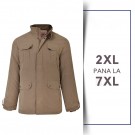 Geaca de Iarna Soft Touch Taupe - CAUSAL SOFT TOUCH COAT TAUPE - 2XL 3XL 4XL 5XL 6XL 7XL
