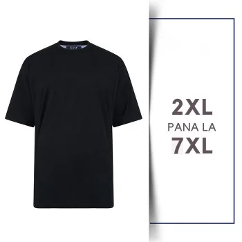 Tricou din bumbac PLAIN NEGRU - T-SHIRT PLAIN BLACK