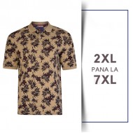 TRICOU POLO DIN BUMBAC FLORAL STONE – POLO FLORAL STONE - 2XL 3XL 4XL 5XL 6XL 7XL