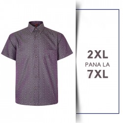 Camasa cu Maneca Scurta Dobby Weave Grapefruit  - DOBBY WEAVE SHIRT GRAPE  - 2XL 3XL 4XL 5XL 6XL 7XL