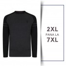 Bluza cu Maneca Lunga din bumbac 100%–RAGLAN  - neagra - 2XL 3XL 4XL 5XL 6XL 7XL