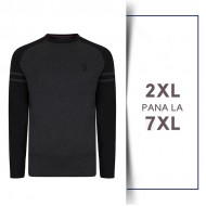 Bluza cu Maneca Lunga din bumbac 100%–RAGLAN  - neagra - 2XL 3XL 4XL 5XL 6XL 7XL