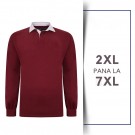 Bluza cu Maneca Lunga din bumbac 100%–RUGBY POLO  - grena - 2XL 3XL 4XL 5XL 6XL 7XL Bluza cu Maneca Lunga din bumbac 100%–RUGBY POLO  - grena - 2XL 3XL 4XL 5XL 6XL 7XL