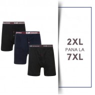 BOXERI RIB DIN BUMBAC SI POLY -  PACHET 3 PERECHI  - 2XL, 3XL, 4XL, 5XL, 6XL, 7XL, 8XL