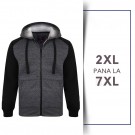 Hanorac Raglan negru,imblanit, cu gluga, din bumbac si poly - 2XL 3XL 4XL 5XL  