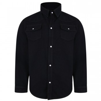 Camasa de blugi neagra din bumbac -  1XL-2XL 3XL 4XL 5XL 