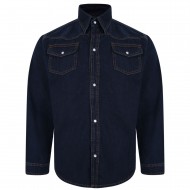 Camasa de blugi indigo din bumbac -  1XL-2XL 3XL 4XL 5XL 