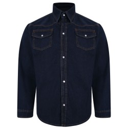 Camasa de blugi indigo din bumbac -  1XL-2XL 3XL 4XL 5XL 