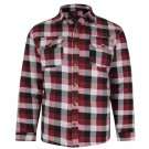 CAMASA CU MANECA LUNGA, IMBLANITA -SHERPA LINED - din bumbac cu blanita din polyester, carouri rosu cu alb - 2XL 3XL 4XL 5XL 