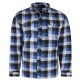CAMASA CU MANECA LUNGA, IMBLANITA -SHERPA LINED - din bumbac cu blanita din polyester, carouri albastru cu alb - 2XL 3XL 4XL 5XL 