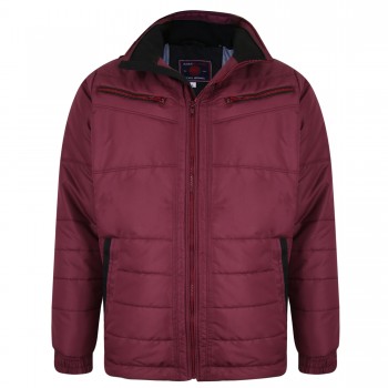 GEACA QUILTED BIKER BURGUNDY  DIN POLYESTER - 2XL, 3XL, 4XL, 5XL, 6XL, 7XL