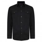 Camasa cu Maneca lunga dintr-un mix de bumbac si spandex- RETRO STRETCH BLACK -2XL 3XL 4XL 5XL-6XL