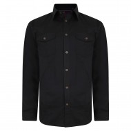 Camasa cu Maneca lunga dintr-un mix de bumbac si spandex- RETRO STRETCH BLACK -2XL 3XL 4XL 5XL-6XL