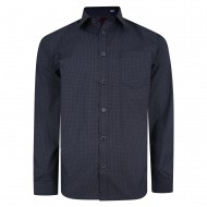 Camasa cu Maneca lunga de culoare gri inchis dintr-un mix de bumbac 65% si polyester 35%- -SMART PATERN PRINT 2XL 3XL 4XL 5XL-6XL