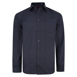 Camasa cu Maneca lunga de culoare gri inchis dintr-un mix de bumbac 65% si polyester 35%- -SMART PATERN PRINT 2XL 3XL 4XL 5XL-6XL