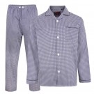 Pijama barbati de culoare bleu dintr-un mix de  bumbac 65 % si polyester 35% DOBBY PRINT NAVY-  - 2XL, 3XL, 4XL, 5XL, 6XL