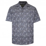 CAMASA CU MANECA SCURTA PREMIUM DIN BUMBAC SI POLY –HAWAII GRI  - 2XL 3XL 4XL 5XL 6XL 7XL