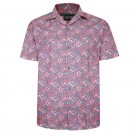 CAMASA CU MANECA SCURTA PREMIUM DIN BUMBAC SI POLY –HAWAII RED  - 2XL 3XL 4XL 5XL 6XL 7XL