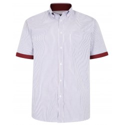 Camasa cu maneca scurta din bumbac si Poly  - LINII ROSII  –STRIPE  RED  - 2XL 3XL 4XL 5XL 6XL 7XL