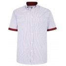 CAMASA CU MANECA SCURTA DIN BUMBAC SI POLY  - LINII GRENA  –STRIPE  BURGUNDY  - 2XL 3XL 4XL 5XL 6XL 7XL