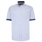 CAMASA CU MANECA SCURTA DIN BUMBAC SI POLY  - LINII BLEUMARIN  –STRIPE  NAVY  - 2XL 3XL 4XL 5XL 6XL 7XL