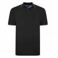 TRICOU POLO DIN BUMBAC NEGRU – POLO TIPPED BLACK - C - 2XL 3XL 4XL 5XL 6XL 7XL-8XL