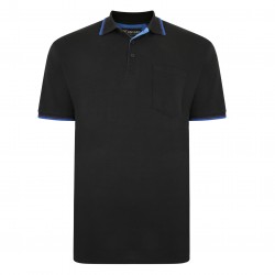 TRICOU POLO DIN BUMBAC NEGRU – POLO TIPPED BLACK - C - 2XL 3XL 4XL 5XL 6XL 7XL-8XL