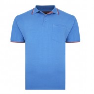 TRICOU POLO DIN BUMBAC ALBASTRU – POLO TIPPED BLUE - C - 2XL 3XL 4XL 5XL 6XL 7XL-8XL