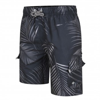 Sort de baie negru –GEO LEAF PRINT - 2XL 3XL 4XL 5XL 6XL 7XL 8XL 