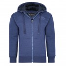 Hanorac Royal Blue Marl albastru, imblanit, cu gluga, din bumbac si poly  -  3XL 4XL 5XL 6XL