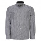 Camasa cu maneca lunga linii subtiri de culoare gri dintr-un mix de bumbac 55% si polyester 45% -  3XL 4XL 5XL 6XL