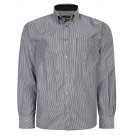 Camasa cu maneca lunga linii subtiri de culoare gri dintr-un mix de bumbac 55% si polyester 45% -  3XL 4XL 5XL 6XL