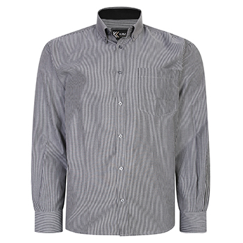 Camasa cu maneca lunga linii subtiri de culoare gri dintr-un mix de bumbac 55% si polyester 45% -  3XL 4XL 5XL 6XL