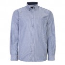 Camasa cu maneca lunga linii subtiri de culoare bleu dintr-un mix de bumbac 55% si polyester 45% -  3XL 4XL 5XL 6XL