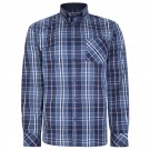 Camasa cu maneca lunga din bumbac 65% si polyester 35% CHECK PATTERNED INDIGO - 2XL 3XL 4XL 5XL 6XL 