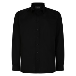 Camasa cu maneca lunga din bumbac 65% si polyester 35% CLASSIC OFFICE BLACK - 2XL 3XL 4XL 5XL 6XL