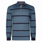 Bluza cu Maneca Lunga din bumbac 100%–RUGBY POLO GULER DENIM  - albastra - 2XL 3XL 4XL 5XL 6XL 7XL Bluza cu Maneca Lunga din bumbac 100%–RUGBY POLO GULER DENIM  - albastra - 2XL 3XL 4XL 5XL 6XL 7XL